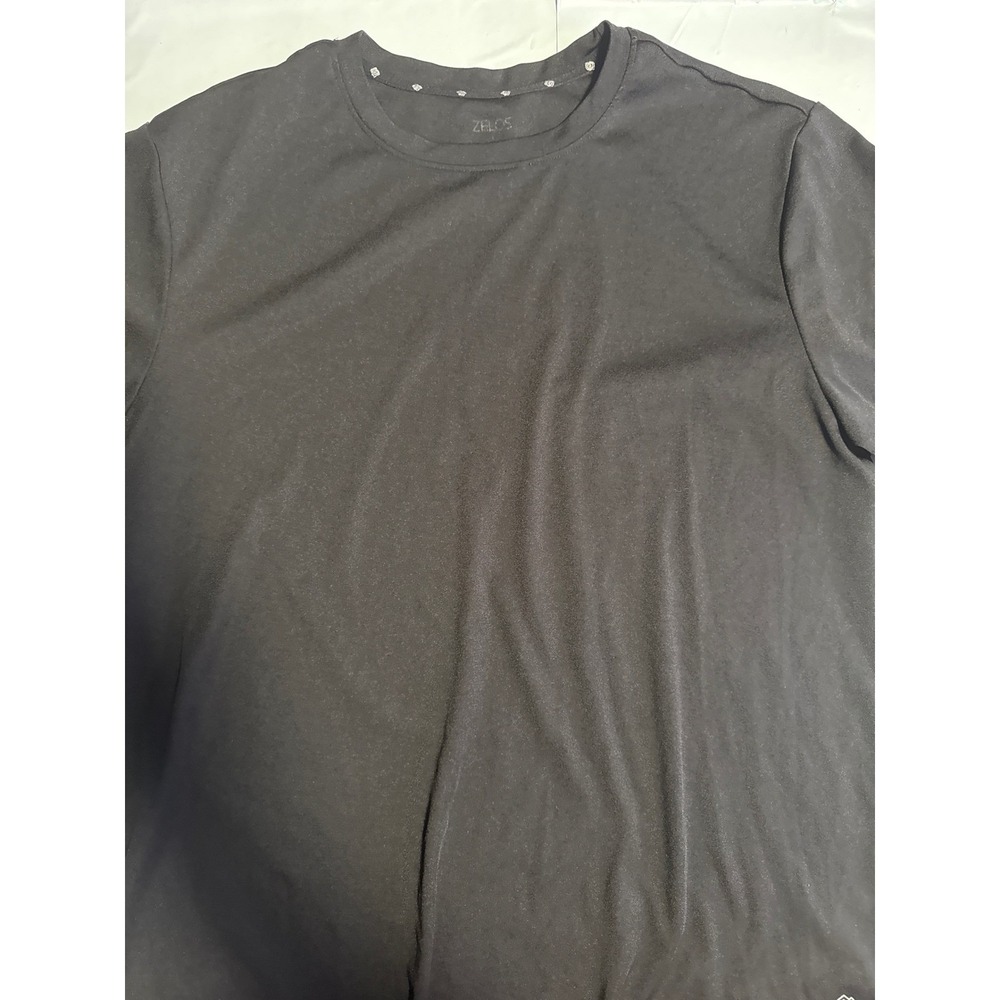 Zelos Mens Performance Short Sleeve Crewneck T-Shirt Black Activewear Large